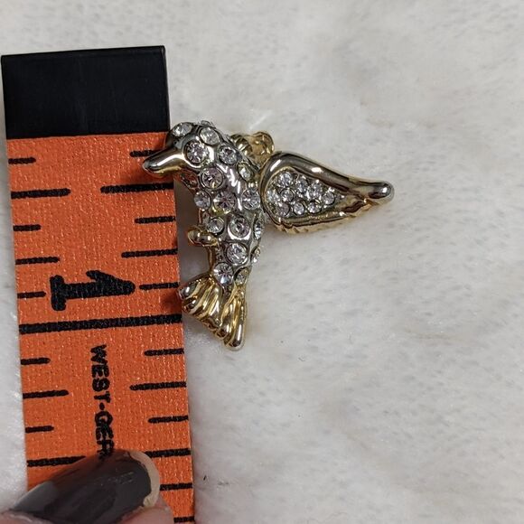 Vintage Petite Rhinestone Hummingbird Tac Pin/Brooche - Picture 6 of 6